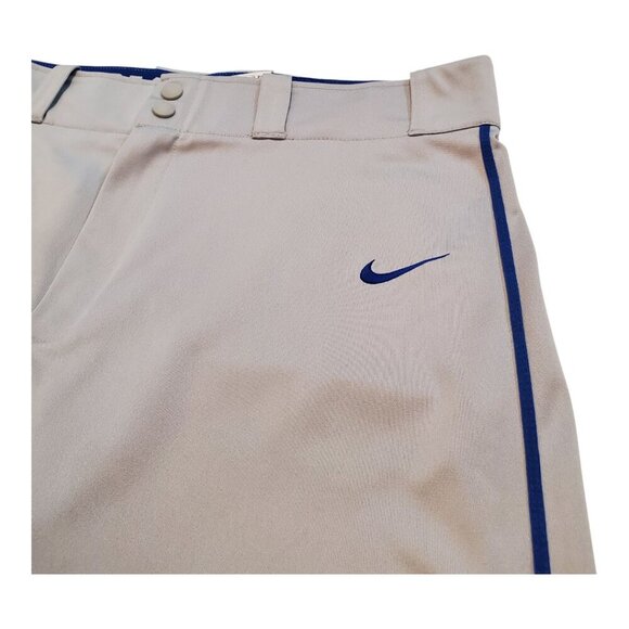 NIKE Dri-Fit SZ L Men's Swingman Sports Baseball Pants Gray/Blue Piping stripe - Picture 2 of 13